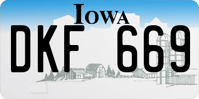 IA license plate DKF669