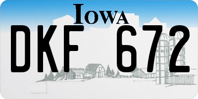 IA license plate DKF672