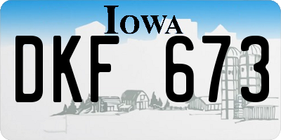 IA license plate DKF673