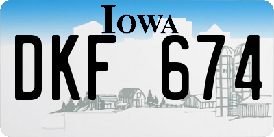 IA license plate DKF674