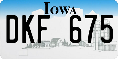 IA license plate DKF675