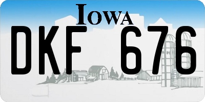 IA license plate DKF676