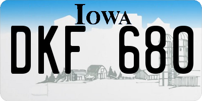 IA license plate DKF680