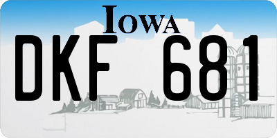 IA license plate DKF681