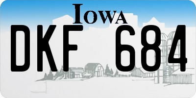 IA license plate DKF684