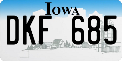 IA license plate DKF685