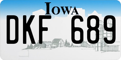 IA license plate DKF689