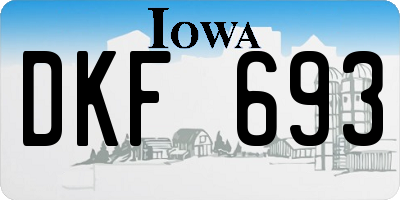 IA license plate DKF693