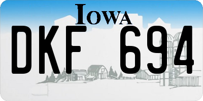 IA license plate DKF694