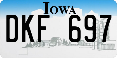 IA license plate DKF697