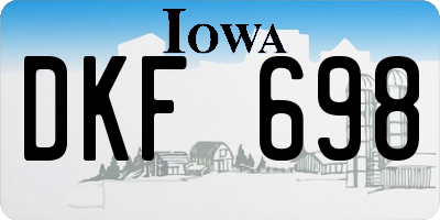 IA license plate DKF698