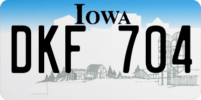 IA license plate DKF704