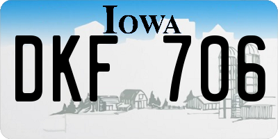 IA license plate DKF706