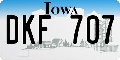 IA license plate DKF707