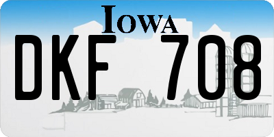 IA license plate DKF708