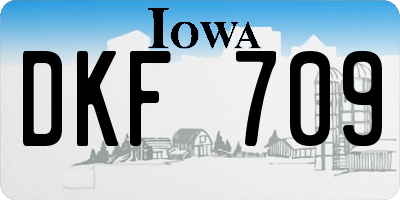 IA license plate DKF709