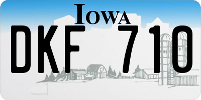 IA license plate DKF710