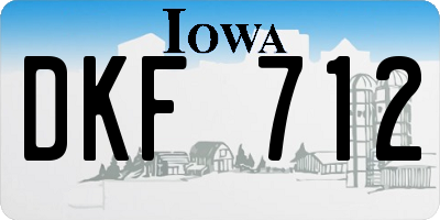 IA license plate DKF712