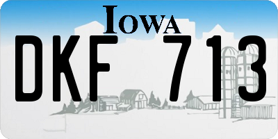 IA license plate DKF713