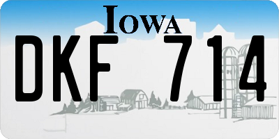 IA license plate DKF714
