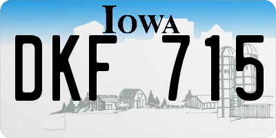 IA license plate DKF715