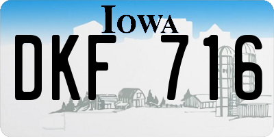 IA license plate DKF716