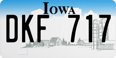IA license plate DKF717