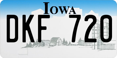 IA license plate DKF720