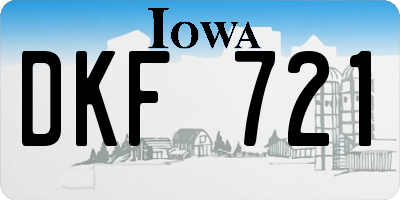 IA license plate DKF721