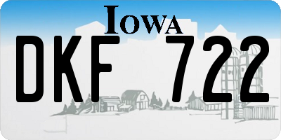 IA license plate DKF722