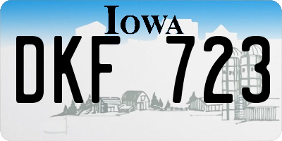IA license plate DKF723