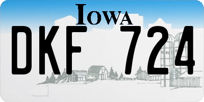 IA license plate DKF724