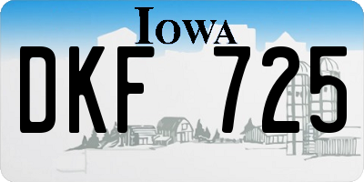 IA license plate DKF725