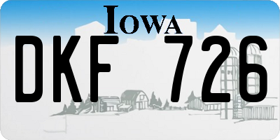 IA license plate DKF726