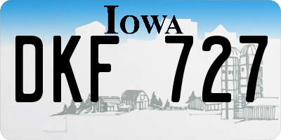 IA license plate DKF727