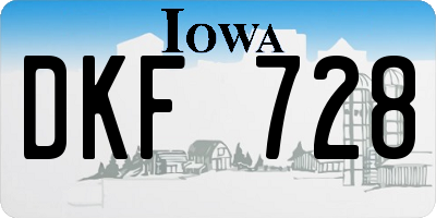 IA license plate DKF728
