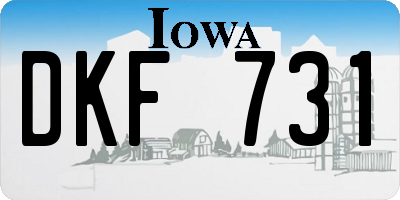 IA license plate DKF731