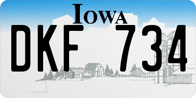 IA license plate DKF734