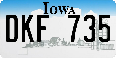 IA license plate DKF735