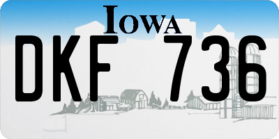 IA license plate DKF736