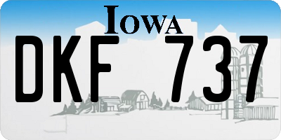IA license plate DKF737