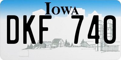 IA license plate DKF740