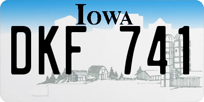 IA license plate DKF741