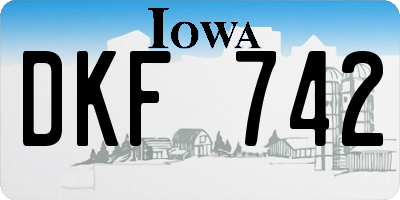 IA license plate DKF742