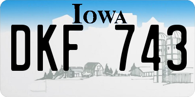 IA license plate DKF743