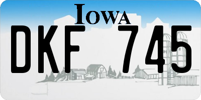 IA license plate DKF745
