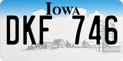 IA license plate DKF746