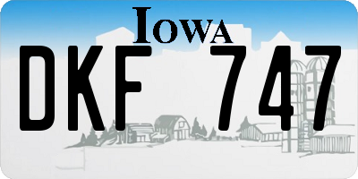 IA license plate DKF747