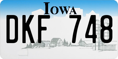 IA license plate DKF748