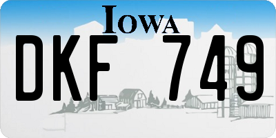 IA license plate DKF749